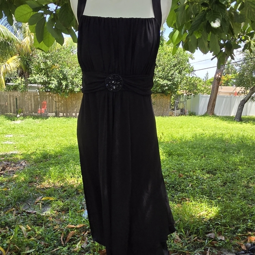 Enfocus Studio Elegant Black‎ Midi Dress